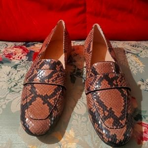 Spanish leather embossed snake skin loafers